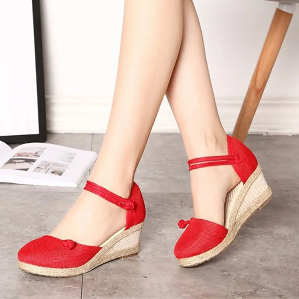 "Dorette" Canvas-Sandalen