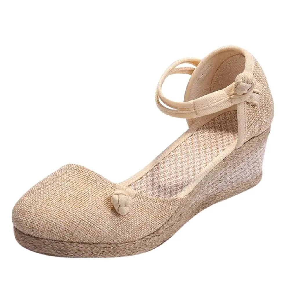 "Dorette" Canvas-Sandalen