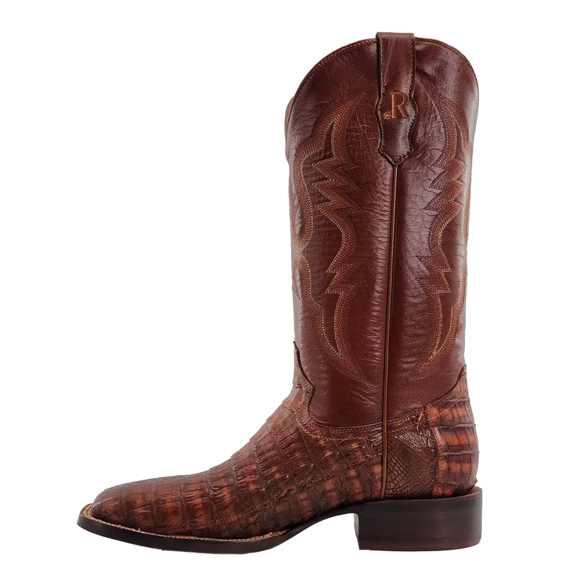 R.WATSON MEN'S COGNAC CAIMAN TAIL WESTERN BOOTS - RW3003-2