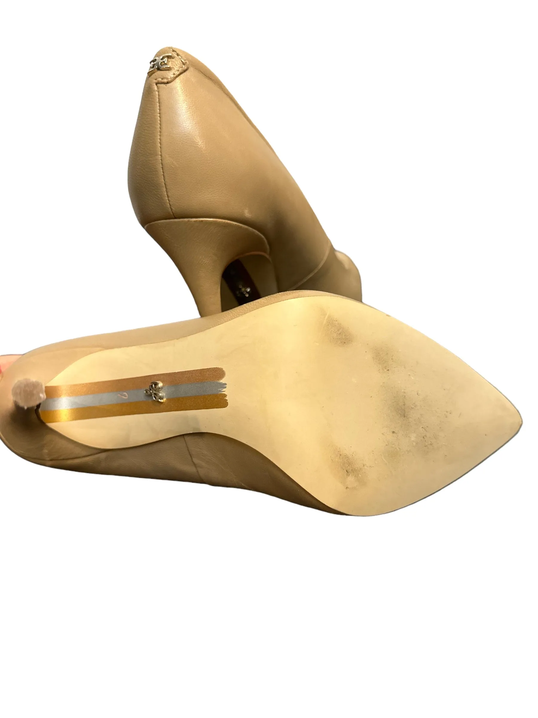 Sam Edelman Pointed Toe Pump Nude Leather Shoes