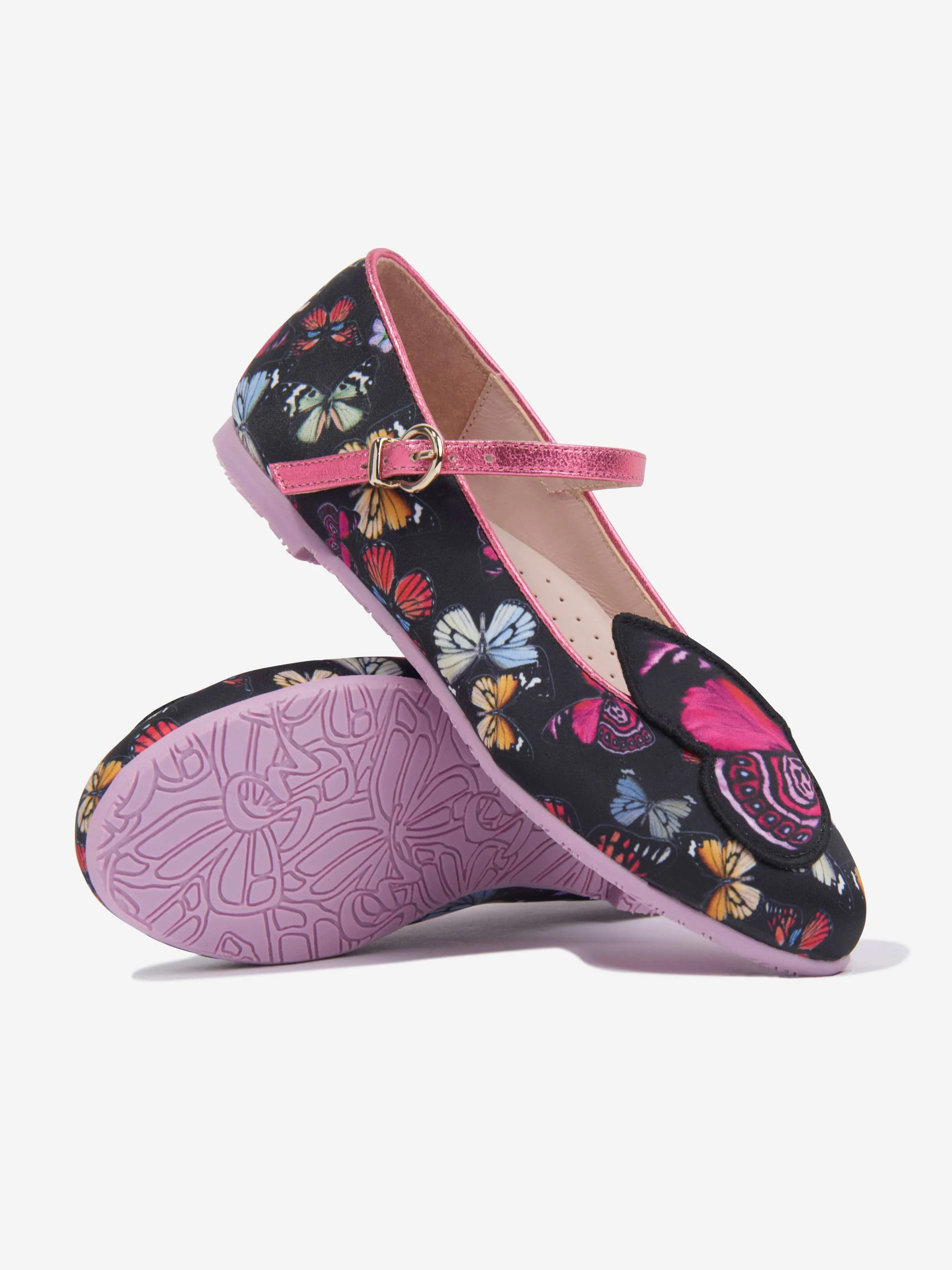 Sophia Webster Girls Butterfly Embroidery Shoes in Multicolour