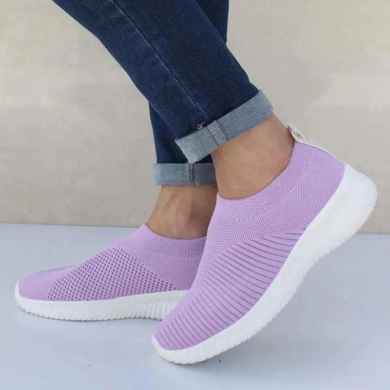 Spring Summer Slip On Flat Knitting Sock Sneakers Shoes