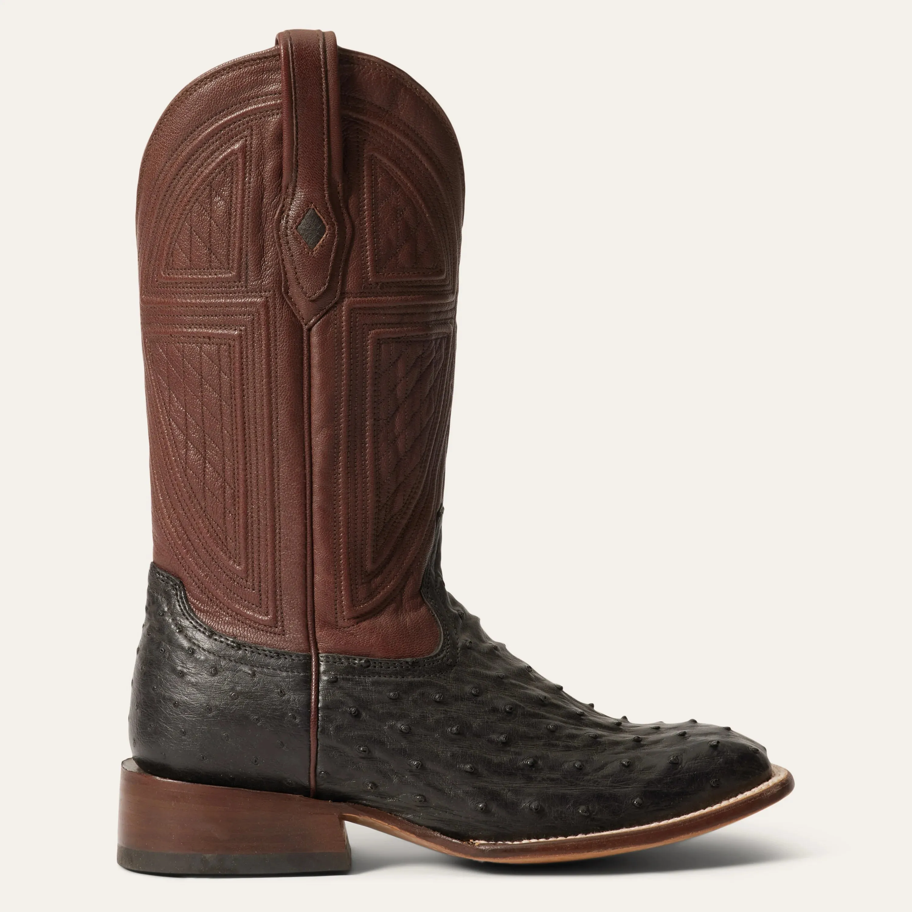 Stetson Black Men's Dillon Ostrich Square Toe 0210