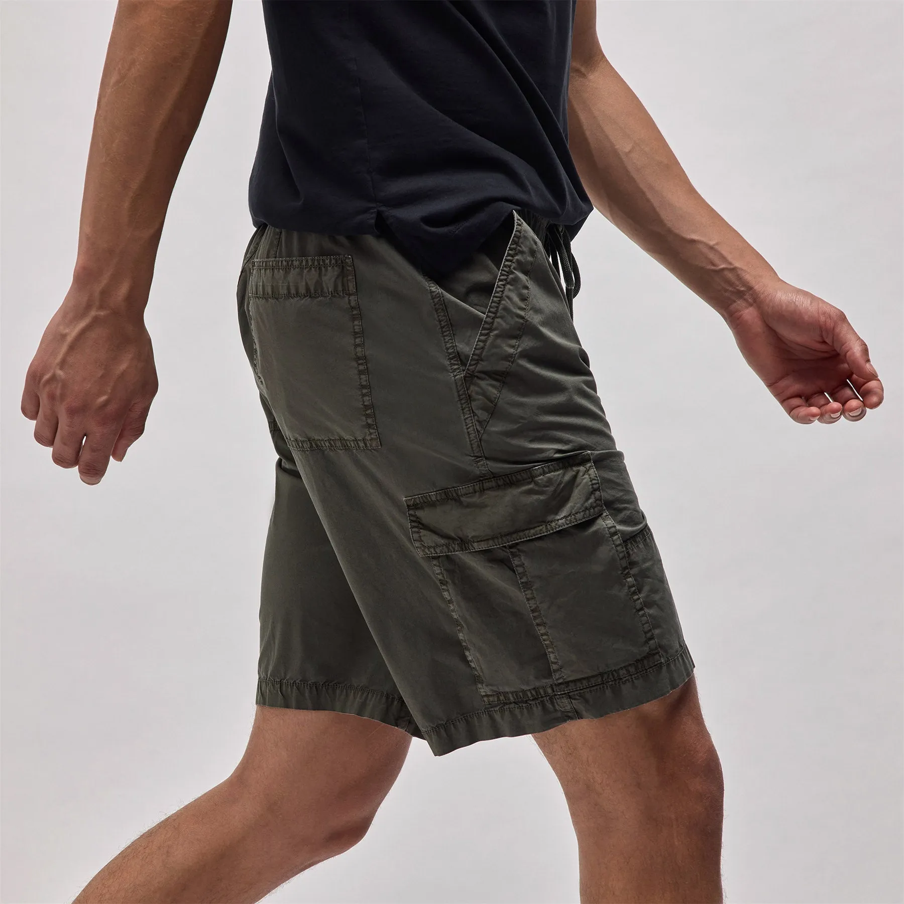 Stretch Poplin Cargo Short - Palm Pigment