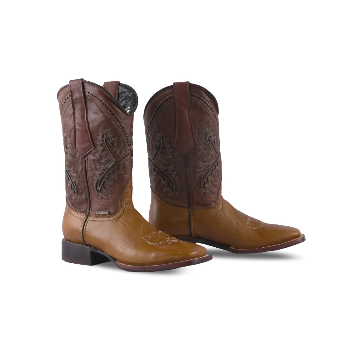 Texas Country Western Boot Savat Miel Square Toe E29