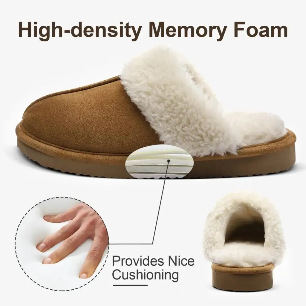 UGG Fuzzy Slippers Women's Men's Premium Sheepskin Scuffs