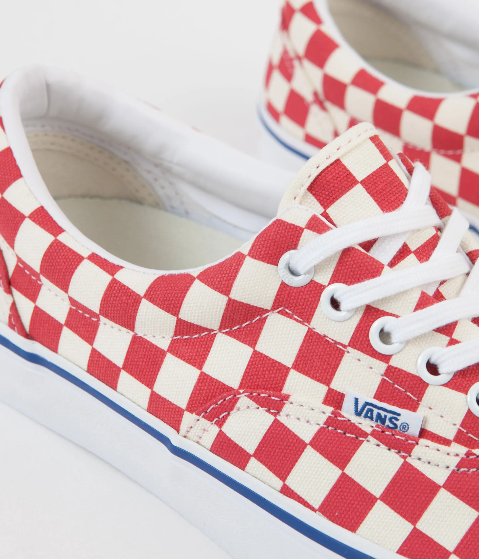 Vans Era Pro Checkerboard Shoes - Rococco Red / Classic White