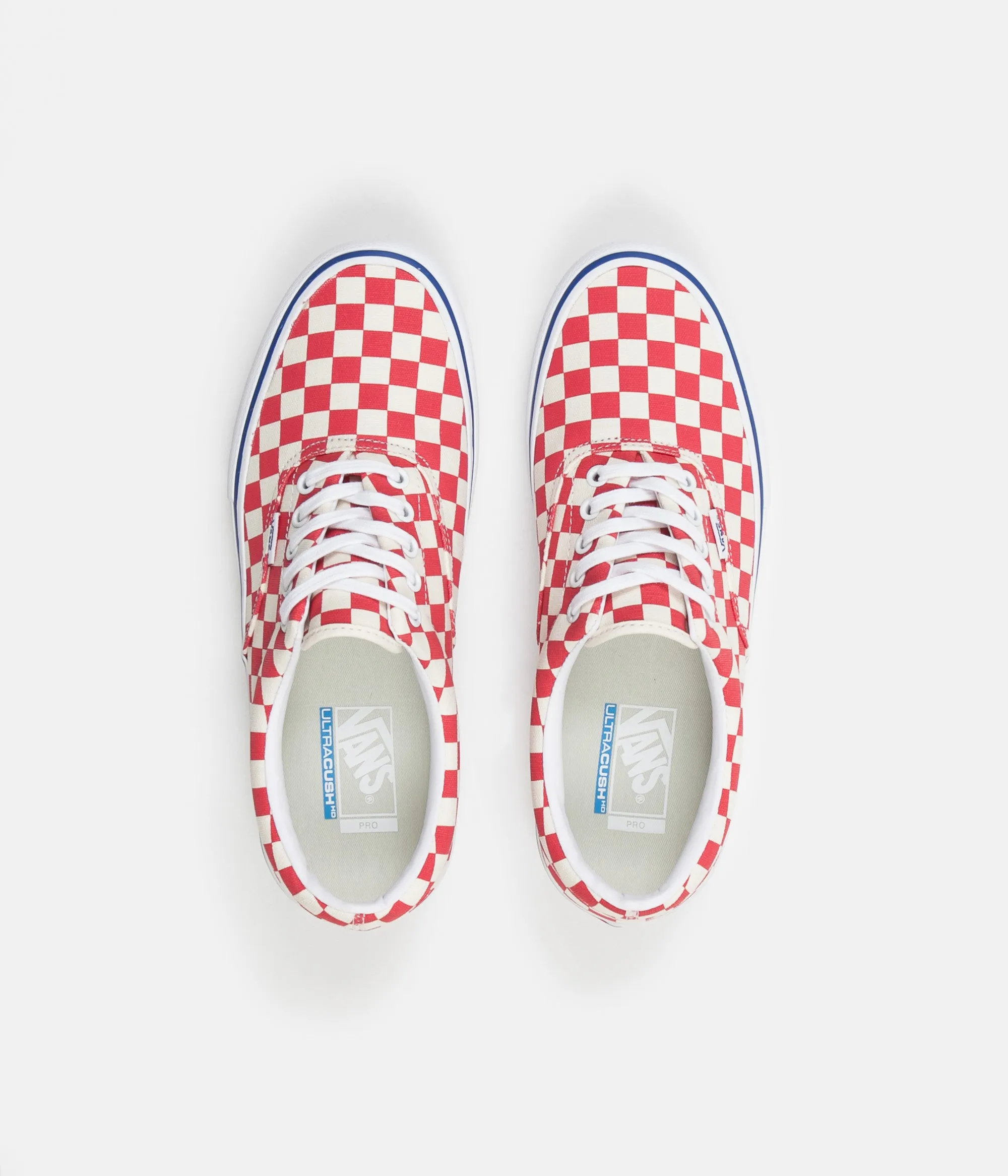 Vans Era Pro Checkerboard Shoes - Rococco Red / Classic White