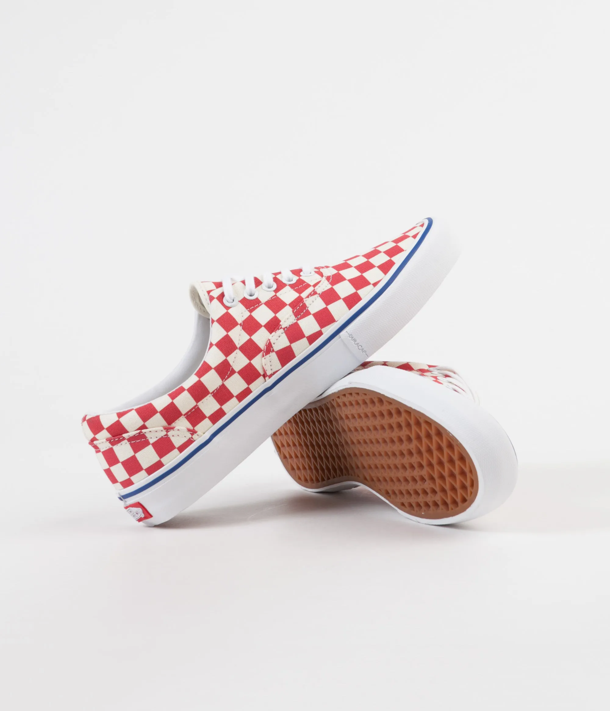 Vans Era Pro Checkerboard Shoes - Rococco Red / Classic White