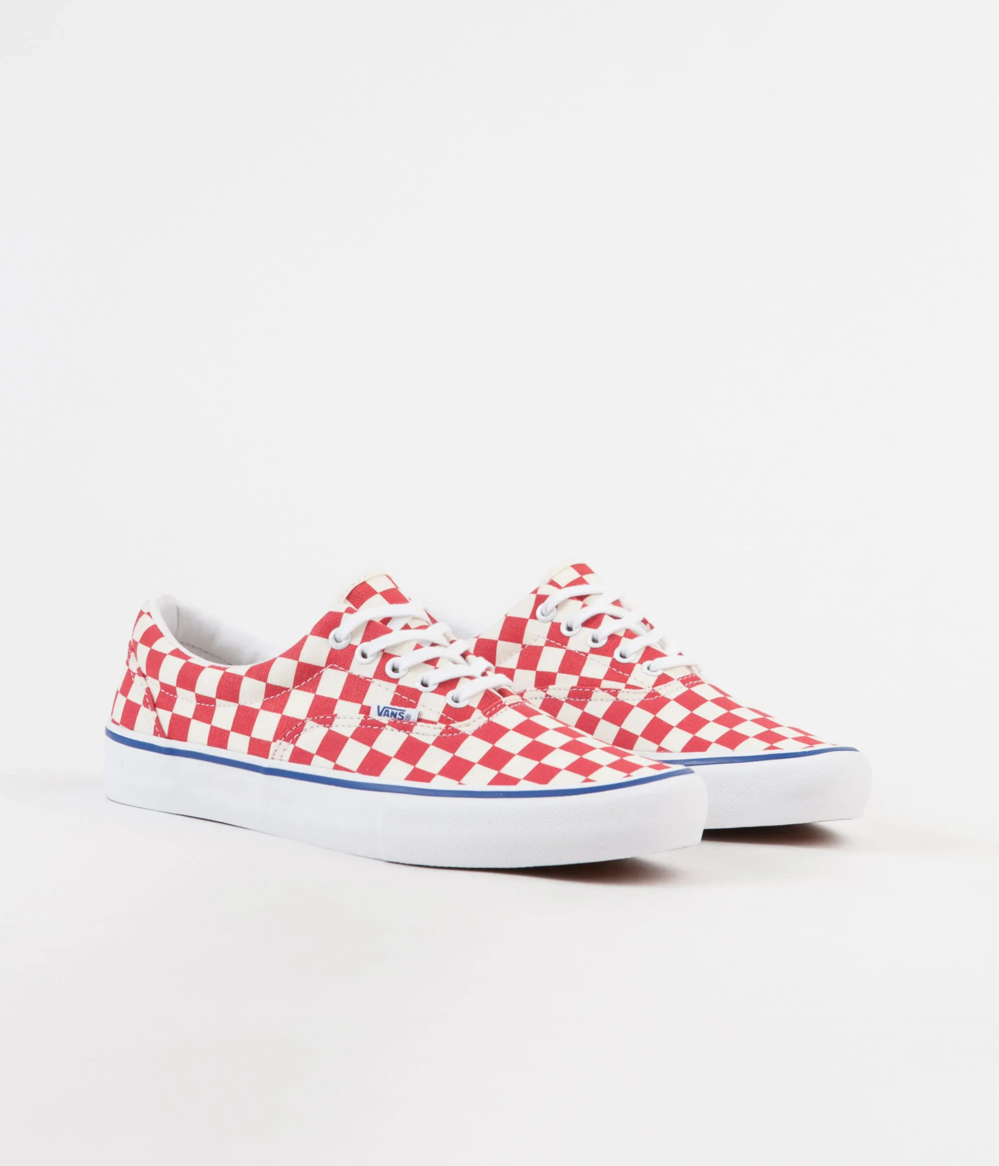 Vans Era Pro Checkerboard Shoes - Rococco Red / Classic White