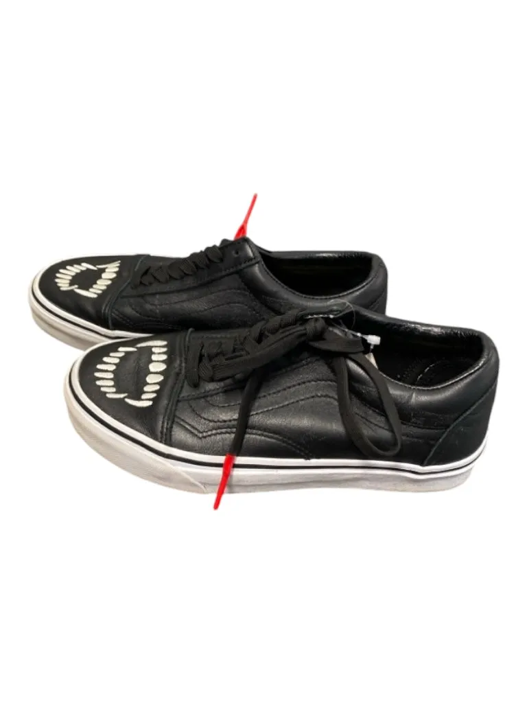 Vans Shoe Size 6.5 Black Low Top lace up Teeth Skate Shoes Shoes