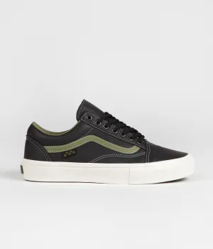 Vans Skate Old Skool Shoes - Butter Leather Black / Green