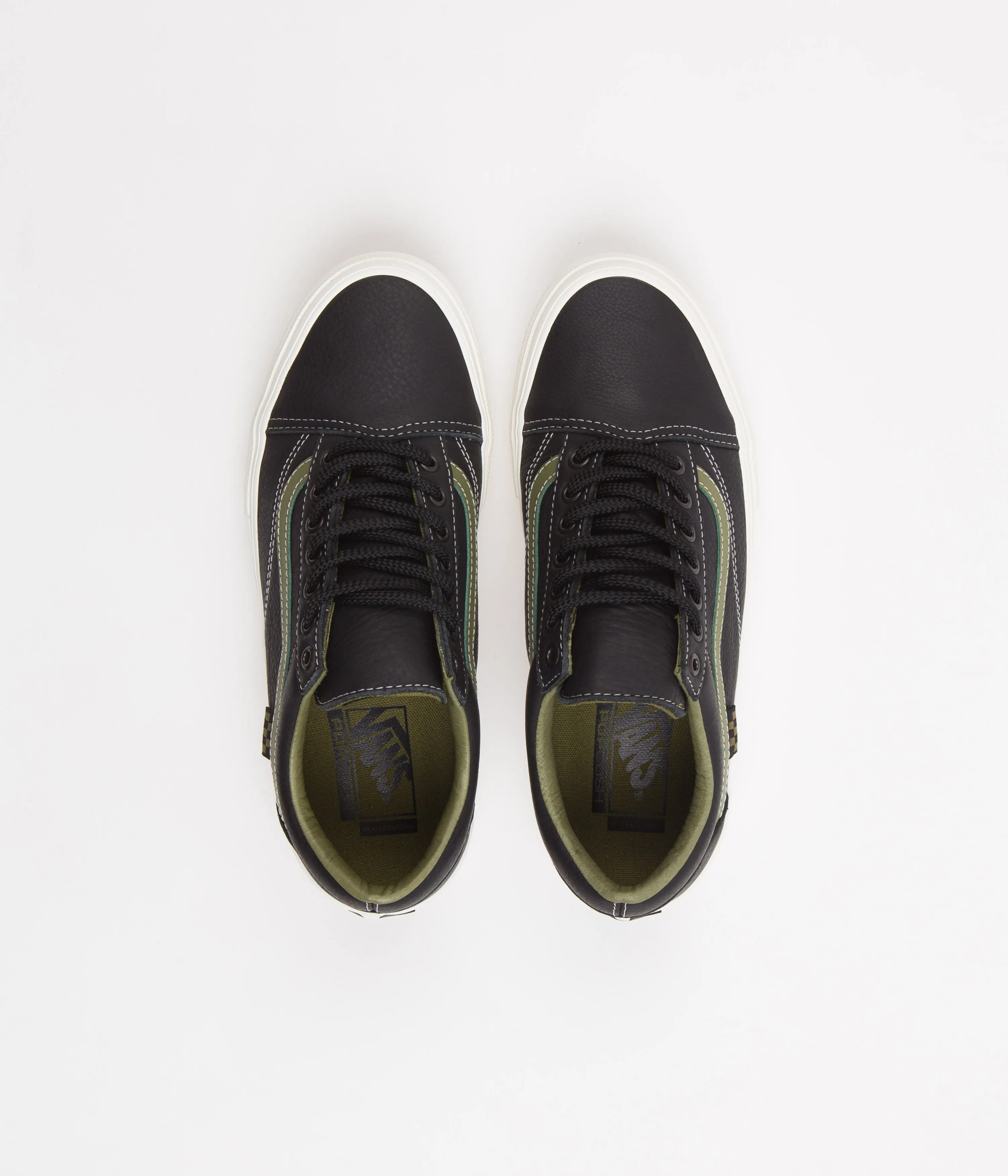 Vans Skate Old Skool Shoes - Butter Leather Black / Green