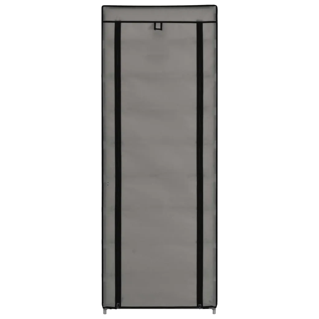 vidaXL Shoe Cabinet with Cover Grey 57x29x162 cm Fabric