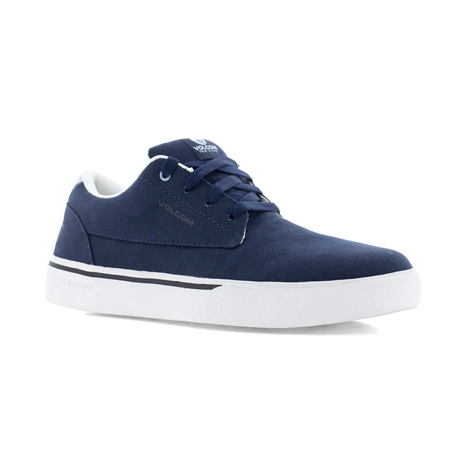 Volcom Mens True Navy Canvas CT Skate-Inspired Work Shoes